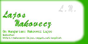 lajos makovecz business card